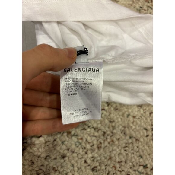 Balenciaga White Back Logo Tee - Picture 4 of 5